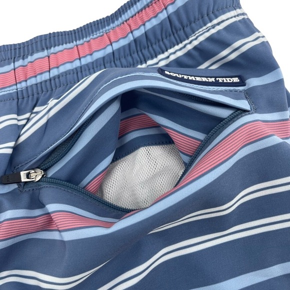 NEW SOUTHERN TIDE Men's‎ Breton Stripe Swim Trunk Coronet Blue Size Medium - Picture 10 of 10